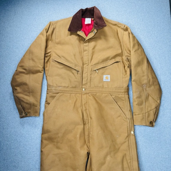 Carhartt Other - Vintage Carhartt X01 BRN Quilt Insulated Duck Coveralls Mens 42 Regular USA READ